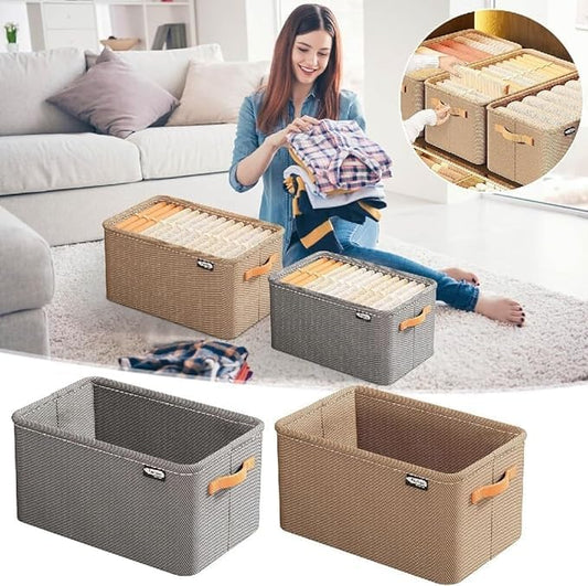 طقم 3 صناديق تخزين قابلة للطي – رمادي وبني أنيق - متجر رحلة